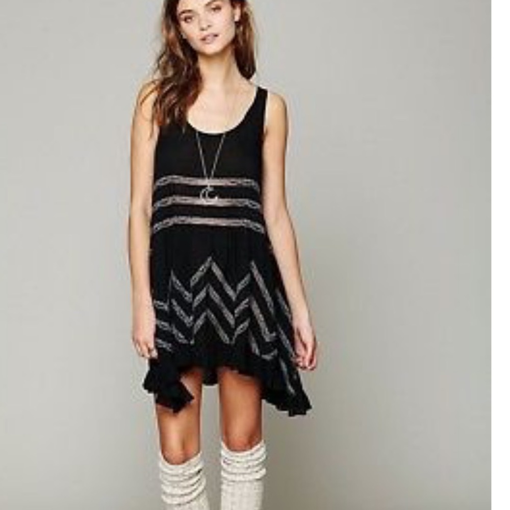 NWT Women's Voile And Lace Trapeze Slip Dress